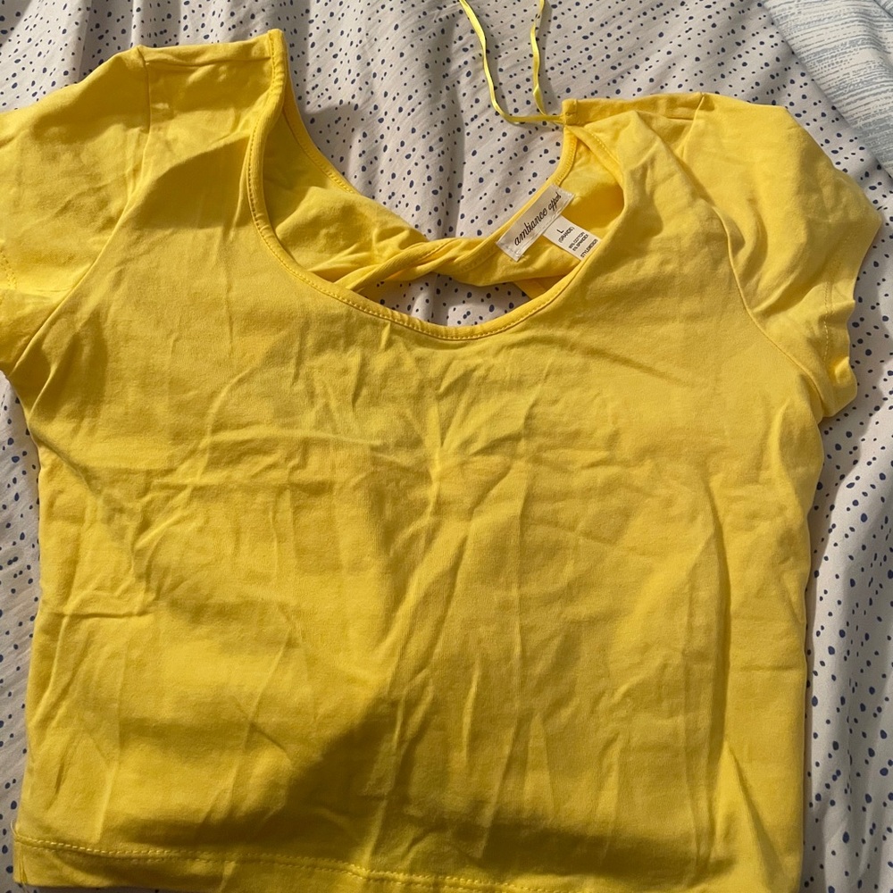 Yellow crop top